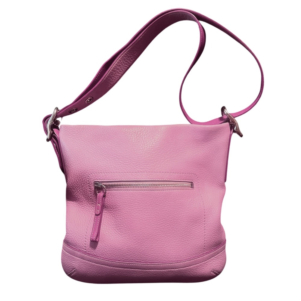 Coach Legacy Soft Pebbled Leather Medium Slim Crossbody Shoulder Pink Bag Purse